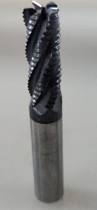 DESCRIPTION: (1) SOLID CARBIDE ROUGHING SQ END MILL BRAND/MODEL: ACCUPRO 93262467 RETAIL$: 114 SIZE: 3/8" FINE PITCH 1" LOC QTY: 1