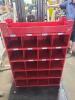 DESCRIPTION: (1) 20-HOLE STEEL BIN CABINET INFORMATION: RED RETAIL$: $321.93 SIZE: APPROX 33-7/8" x 12" x 42" QTY: 1 - 2