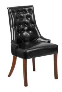 DESCRIPTION (1) FLASH FURNITURE PADDINGTON TUFTED CHAIR BRAND/MODEL QY-A08-BK-GG ADDITIONAL INFORMATION BLACK LEATHER/RETAILS AT $189.27 EACH SIZE 36"