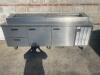 DESCRIPTION: DELFIELD TWO DOOR / TWO DRAWER PIZZA PREP TABLE. BRAND / MODEL: DELFIELD 18699PTB ADDITIONAL INFORMATION 115 VOLT, 1 PHASE LOCATION: BAY - 2