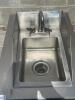 DESCRIPTION: 20" X 30" ALL STAINLESS SINK W/ STAND AND SURROUND SPLASH. SIZE 20" X 30" LOCATION: BAY 6 QTY: 1 - 3