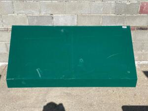 DESCRIPTION: 74" X 37" METAL FRAME AWNING W/ GREEN CANVAS COVERING. IN GOOD CONDITION SIZE 74" X 37: LOCATION: BAY 6 QTY: 1