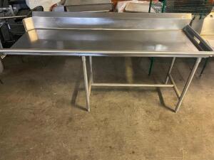 DESCRIPTION: 80" RIGHT SIDE STAINLESS CLEAN TABLE ADDITIONAL INFORMATION 80" X 30" LOCATION: BAY 6 QTY: 1