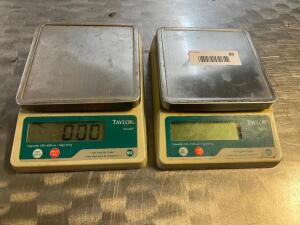 DESCRIPTION: (2) TAYLOR 2 LB. DIGITAL PORTION SCALES. BRAND / MODEL: TAYLOR TE32FT LOCATION: BAY 6 THIS LOT IS: SOLD BY THE PIECE QTY: 2