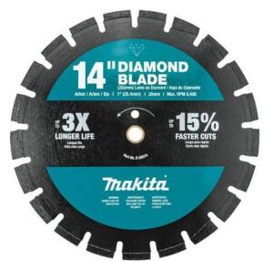 DESCRIPTION (1) MAKITA DIAMOND BLADE BRAND/MODEL B-69674 ADDITIONAL INFORMATION DUAL-PURPOSE/RETAILS AT $99.97 SIZE 14"DIA THIS LOT IS ONE MONEY QTY 1