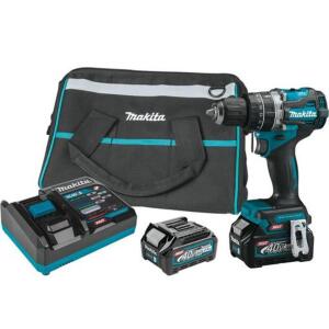 DESCRIPTION (1) MAKITA HAMMER DRIVER-DRILL KIT BRAND/MODEL 96846 ADDITIONAL INFORMATION 40V/2-SPEED/MAX TORQUE: 585 IN-LBS/RETAILS AT $648.00 SIZE 1/2