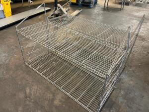 DESCRIPTION: (2) 48" TWO TIER WALL MOUNTED WIRE RACKS SIZE 48" X 24" LOCATION: BAY 6 THIS LOT IS: SOLD BY THE PIECE QTY: 2