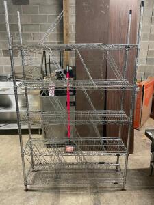 DESCRIPTION: 48" X 12" FIVE TIER WIRE RACK SIZE 48" X 12" X 72" LOCATION: BAY 6 QTY: 1