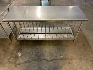 DESCRIPTION: 72" X 30" STAINLESS TABLE SIZE 72" X 30" LOCATION: BAY 6 QTY: 1