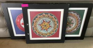 DESCRIPTION: (3) 20" X 20" FRAMED WALL DECOR SIZE 20" X 20" LOCATION: BAY 6 THIS LOT IS: SOLD BY THE PIECE QTY: 3