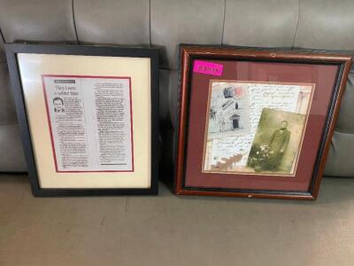 DESCRIPTION: (2) ASSORTED FRAMED PRINTS LOCATION: BAY 6 THIS LOT IS: ONE MONEY QTY: 1