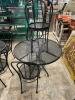 DESCRIPTION: 41" WROUGHT IRON PATIO TABLE W/ (4) CHAIRS SIZE 41" ROUND LOCATION: BAY 6 THIS LOT IS: ONE MONEY QTY: 1 - 2