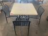 DESCRIPTION: 36" X 36" COMPOSITE PATIO TABLE W/ (4) METAL PATIO CHAIRS SIZE 36" X 36" LOCATION: BAY 6 QTY: 1 - 2