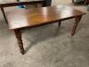 DESCRIPTION: 72" X 36" WOODEN TABLE ADDITIONAL INFORMATION TAKEN APART SIZE 72" X 36" X 31" T LOCATION: BAY 6 QTY: 1 - 3