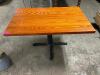 DESCRIPTION: 42" X 30" HARDWOOD TABLE W/ BASE. ADDITIONAL INFORMATION TAKEN APART SIZE 42" X 30" LOCATION: BAY 6 QTY: 1 - 2