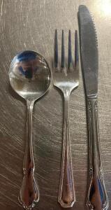 DESCRIPTION: (48) SETS OF STAINLESS SILVERWARE. ADDITIONAL INFORMATION SOLD BY THE SET LOCATION: BAY 6 QTY: 48