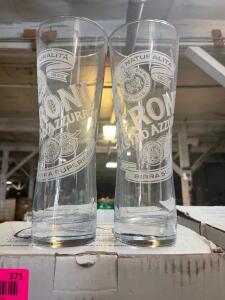 DESCRIPTION: (12) PERONI LOGO PILSNER GLASSES LOCATION: BAY 6 THIS LOT IS: SOLD BY THE PIECE QTY: 12