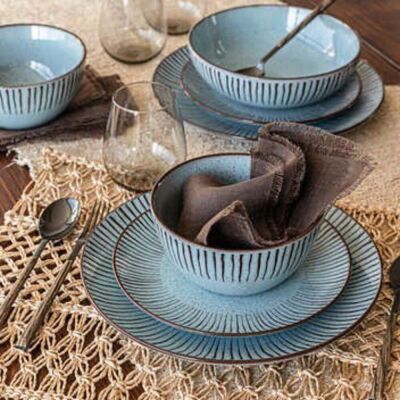 DESCRIPTION: (1) SET OF DISHES BRAND/MODEL: OVER AND BACK INFORMATION: BLUE QTY: 1