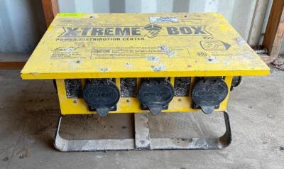 DESCRIPTION: X-TREME BOX TEMPORARY POWER DISTRIBUTION BOX BRAND/MODEL: X-TREME INFORMATION: 125/250V, 60 HZ, 3-POLE 4-WIRE GROUNDING, 50A LOCATION: SP