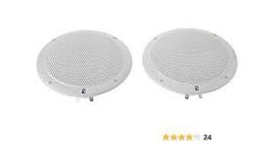 DESCRIPTION: (1) SET OF (2) INTEGRAL GRILL MARINE SPEAKERSBRAND/MODEL: PLY PLANAR #NA-4056INFORMATION: WHITE, 2-WAYRETAIL$: $70.00 EASIZE: 6" 80 WATTS PER PAIRQTY: 1