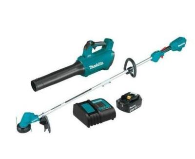 DESCRIPTION (1) MAKITA BRUSHLESS COMBO KIT BLOWER TRIMMER KIT BRAND/MODEL XT287SM1 ADDITIONAL INFORMATION 18V/BLUE/RETAILS AT $279.00 THIS LOT IS ONE