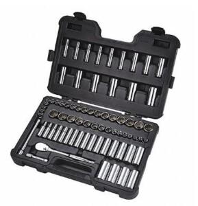 DESCRIPTION (1) WESTWARD SOCKET WRENCH SET BRAND/MODEL 53PN33 ADDITIONAL INFORMATION ALLOY STEEL/60-PIECES/RETAILS AT $129.13 SIZE 17-9/32"L X 11-5/8"