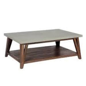 DESCRIPTION: (1) COFFEE TABLE BRAND/MODEL: BROOKSIDE #AWBS1270C INFORMATION: WOOD/CEMENT RETAIL$: $555.99 EA SIZE: 32" X 48" QTY: 1