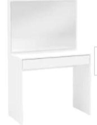 DESCRIPTION: (1) DRESSING TABLE WITH MIRROR BRAND/MODEL: CHARLOTTE #401903240001 INFORMATION: WHITE RETAIL$: $171.24 EA SIZE: 35"W 54"H 17-1/2"D QTY: