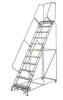 DESCRIPTION: (1) 11 STEP INDUSTRIAL STEEL ROLLING LADDER BRAND/MODEL: BALLYMORE #T9F607335 INFORMATION: STEEL RETAIL$: $712.00 EA SIZE: IMAGES ARE FOR