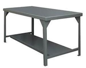 DESCRIPTION: (1) FIXED HEIGHT WORK TABLE BRAND/MODEL: DURHAM INFORMATION: STEEL RETAIL$: $730.05 EA SIZE: 84" X 34" X 42" QTY: 1