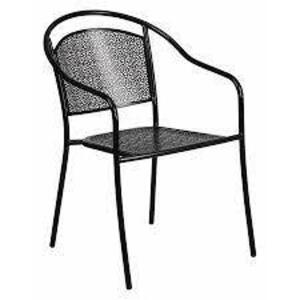 DESCRIPTION: (4) STEEL PATIO ROUND ARMCHAIR BRAND/MODEL: FLASH FURNITURE #CO-3-BK-GG INFORMATION: BLACK RETAIL$: $70.82 EA QTY: 4