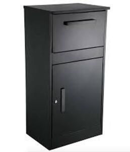 DESCRIPTION: (1) LOCKING PARCEL COLLECTION DROP BOX BRAND/MODEL: PARCELDEFENDER INFORMATION: BLACK *MUST COME INSPECT RETAIL$: $509.99 EA SIZE: 19-1/2