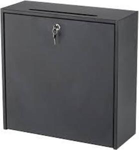 DESCRIPTION: (1) WALL-MOUNTED INTEROFFICE MAILBOX WITH LOCK AND KEY BRAND/MODEL: SAFCO #4259BL INFORMATION: BLACK RETAIL$: $98.11 EA SIZE: 18" X 18" Q