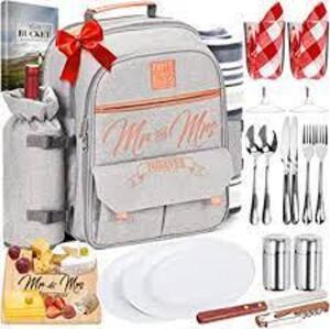 DESCRIPTION: (1) MR. AND MRS. PICNIC BACKPACK BRAND/MODEL: DELUXY INFORMATION: GRAY RETAIL$: $199.99 EA QTY: 1