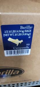 DESCRIPTION: (1) CASE OF (2) BAGS OF CAMPANELLE BRAND/MODEL: BARILLA RETAIL$: $26.00 EA SIZE: 20 LB QTY: 1