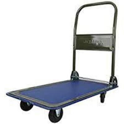 DESCRIPTION: (1) FOLDING AND ROLLING FLATBED CART BRAND/MODEL: OLYMPIA TOOLS #85-180 RETAIL$: $44.43 EA SIZE: 300 LB LOAD CAP 5X19X25 QTY: 1