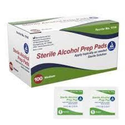 DESCRIPTION: (3) BOXES OF (20) BOXES OF (100) ALCOHOL PADS BRAND/MODEL: DYNAREX RETAIL$: $75.00 EA QTY: 3