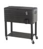 DESCRIPTION (1) OUTSUNNY WOOD GRAIN FINISH COOLER BRAND/MODEL L-BC335PST-C1 ADDITIONAL INFORMATION TOTAL CAPACITY: 80 QT/ATTACHED BOTTLE OPENER/RETAIL