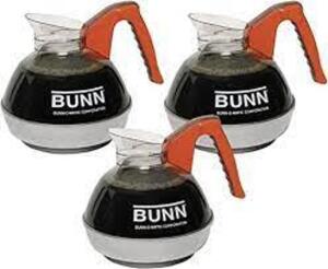 DESCRIPTION: (1) CASE OF (3) EASY PUR COMMERCIAL DECANTER BRAND/MODEL: BUNN #06101.0103 INFORMATION: ORANGE HANDLE RETAIL$: $117.53 EA SIZE: 12 CUPS E