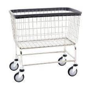 DESCRIPTION: (1) WIRE FRAME METAL LAUNDRY CART BRAND/MODEL: R&B PRODUCTS INFORMATION: CHROME RETAIL$: $179.75 EA QTY: 1