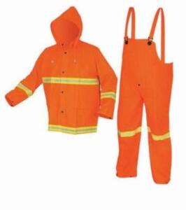 DESCRIPTION (4) MCR SAFETY RAINSUIT BRAND/MODEL 2013RS ADDITIONAL INFORMATION ORANGE & YELLOW/3-PIECES/RETAILS AT $40.76 EACH SIZE LARGE THIS LOT IS S