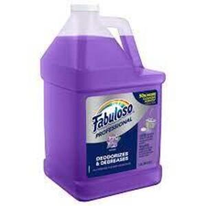 DESCRIPTION: (2) MULTI USE CLEANER CONCENTRATEBRAND/MODEL: FABULOSO PROFESSIONALINFORMATION: LAVENDER, MAKES UP TO 64 GALLONS OF CLEANERRETAIL$: $42 EASIZE: 1 GALLONQTY: 2