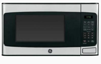 DESCRIPTION (1) GE COUNTERTOP MICROWAVE BRAND/MODEL JES1145SHSS ADDITIONAL INFORMATION STAINLESS STEEL/CAPACITY: 1.1 CU-FT/RETAILS AT $139.00 SIZE 12"