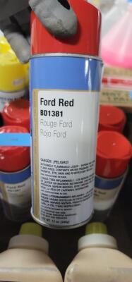 DESCRIPTION: (6) SPRAY PAINT BRAND/MODEL: CLASS C SOLUTIONS GROUP #BD1381 INFORMATION: FORD RED RETAIL$: 8.76 SIZE: 12 OZ QTY: 6