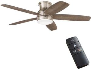 DESCRIPTION (1) ASHBY PARK CEILING FAN BRAND/MODEL 1004-065-046 ADDITIONAL INFORMATION BRUSHED NICKEL/REMOTE CONTROL/RETAILS AT $136.99 SIZE 25" X 14"