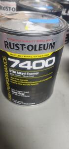 DESCRIPTION: (1) HIGH GLOSS INTERIOR EXTERIOR PAINT BRAND/MODEL: RUST OLEUM #2ZLN4 INFORMATION: NAVY GRAY RETAIL$: $105.89 EA SIZE: 1 GALLON QTY: 1