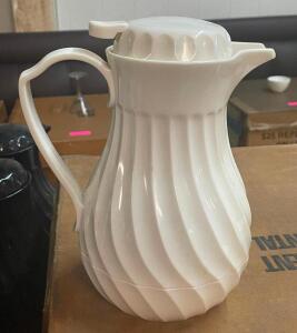 (8) - WHITE BEVERAGE PITCHERS