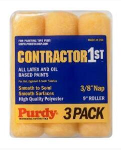 DESCRIPTION (8) PACKS OF (3) POLYESTER PAINT ROLLER COVER BRAND/MODEL PURDY #1021449 ADDITIONAL INFORMATION RETAILS FOR $8.00 A 3 PACK SIZE 3/8 NAP 9