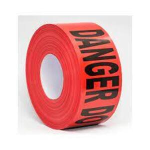 DESCRIPTION (6) ROLLS OF RED DANGER BARRIER TAPE BRAND/MODEL ULTRATAPE #0422RE300-P1S ADDITIONAL INFORMATION RETAILS FOR $97.45 EA SIZE 3" ROLL THIS L