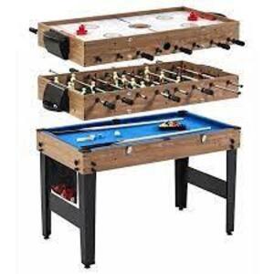 DESCRIPTION: 48" 3 IN 1 COMBO GAME TABLE, POOL, HOCKEY, FOOSBALL, ACCESSORIES INCLUDED BRAND/MODEL: MD SPORTS RETAIL$: $162.61 LOCATION: SHOWROOM 1 QT